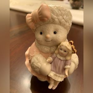 Lenox Pretty Snow Girl Holding Doll by Dee Leonard - Christmas Winter